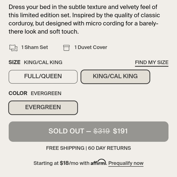 Parachute Organic Corduroy Duvet Set - Picture 4 of 10